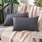 MIULEE 2er Set Wasserdicht Kissenbezug Outdoor Sofakissen Dekokissen Modern Kissenbezüge...