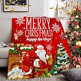 XIAOBUDIAN Weihnachten Decke Sofa Kuscheldecke Flauschige Flauschdecke Decke 3D-gedrucktes...
