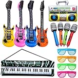 14 Stück Luftgitarre Rockstar Aufblasbare Air-Guitar Luft-Gitarren, Aufblasbare...