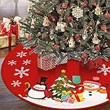 Soleebee Weihnachtsbaumdecke Rund 88cm, Tannenbaum Decke Weihnachtsbaum Rock,...