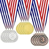 Vueinrg 12 Stück Gold Silber Bronze Medaillen Set Zahlenmedaillen...