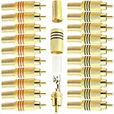 RUNCCI-YUN 20 Stück Cinch Stecker, RCA Löten Verbinder,Cinch Stecker Schraubbar,Cinch...