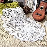Yulakes 2 Stück Oval Handgehäkelte Doilies ，Handarbeit Geklöppelt Spitzendeckchen...