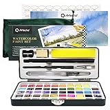 Artecho Aquarellfarben Wasserfarben Künstler Set - 50 Farben,1 Wassertankpinsel, 1...