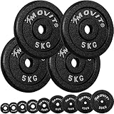 MOVIT® Hantelscheiben Set PRO, 100% Gusseisen, 30/31 mm Bohrung, Gewichtsscheiben Set...