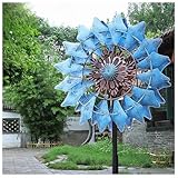 Windrad Metall, 190×32cm,Saisonale Garten Windrad DauerHaft Windrad Metall...