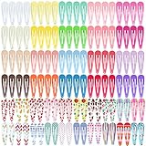 Haarspangen Mädchen, Funtopia 120 Stück 5cm Süße Haarclips Metall Snap Haarklammern in...