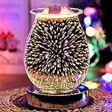Wowlela Duftlampe Wachs 3D Glas Elektrische Duftlampe für Wachs Energie Sparen Elektrisch...