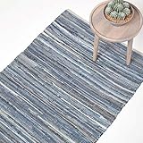 Homescapes Teppich/Bettvorleger aus recyceltem Jeansstoff/Denim, 70 x 120 cm,...