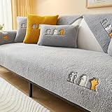 MLCYYJS Plüsch-Sofabezüge, Sherpa-Fleece, Sektional-Couchüberzüge, niedliche...
