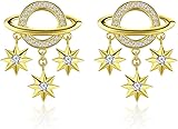 WACEH Jewelry Sterling Silber Schmuck, Frauen 925 Sterling Silber Galaxy Coment Star Drop...
