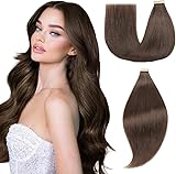 EINbeauty Tape Extensions Echthaar 20pcs Extensions Echthaar 35cm 40g Dunkel...