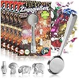 Robin Goods® 6X Zinngießen mit 4 Figuren und 1 Löffel, Silvestergießen das...