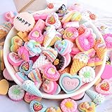 DEEBOW 50 Stück 16 mm Süßigkeiten-Kuchen-Set, 3D-niedliche Harz-Cabochons, Charms,...