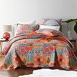 Qucover Tagesdecke Shabby chic 220 x 240 cm Patchwork Bettüberwurf 230x250 aus Baumwolle...