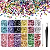 NACHLYNN 36000 Stück Strasssteinen aus Kunstharz 2-6mm Mehrfarbig Flache Runde Jelly...