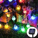 Lichterkette Außen Solar Wetterfest, 30 LED 8,1M 26,6Ft 8 Modi IP65 Bunt Outdoor...