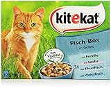 Kitekat Katzenfutter Fisch-Box in Gelee, 12 Stück (12 x 100 g)