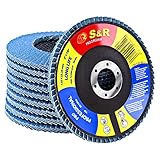 S&R Fächerschleifscheiben Set 10 St., 125 x 22,23 mm in Profi Qualität, Fächerscheiben,...