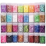 Nuangoo 32 Stück Bastel Glitzer Set,Farben Glitzerpulver Set zum Basteln für...
