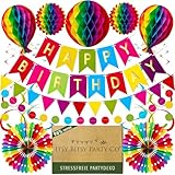 Premium Wiederverwendbare Geburtstagsdeko - Regenbogen Deko Geburtstag / Party Deko -...