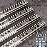 Stahlia Schubladenschienen (4 Stück) Edelstahl Teilauszug 17mm Nut Länge:...