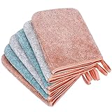 PHOGARY 6 Stück Mikrofaser-Waschhandschuhe, 15x21 cm Waschlappen-Coral Fleece,...