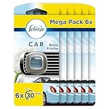 Febreze Auto Lufterfrischer, 1 Stück (6er Pack), Reine Frische, Auto Duft gegen Gerüche,...