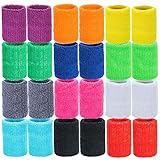 MOOKLIN 24 Stück Männer Frauen Sport Sweatband Schweißbänder Tennis Schweißband Sport...