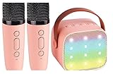 Doeboe Karaoke Maschine, Karaoke anlage mit 2 mikrofonen, Tragbares Bluetooth Karaoke...
