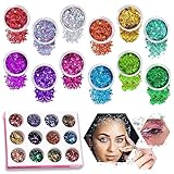 Sugeru 12 Farben glitzer gesicht für Körper, Gesicht, Haare, Nagelkunst |...