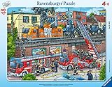 Ravensburger Kinderpuzzle - 05093 Feuerwehreinsatz an den Bahngleisen - Rahmenpuzzle für...