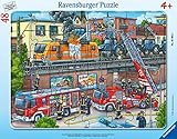 Ravensburger Kinderpuzzle - 05093 Feuerwehreinsatz an den Bahngleisen - Rahmenpuzzle für...