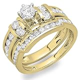 Dazzlingrock Collection 1,80 Karat (ctw) 18 Karat Gold runder Diamant Damen...