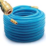 Deuba Druckluftschlauch 20m PVC Schnellkupplung 15 bar 1/4' Anschluss Ø Innen...