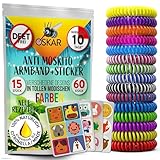 OSKAR Mückenschutz Armband für Kinder, 15 Stück + 60 Mückenpflaster zur...