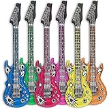 GOODS+GADGETS 6 Stück Luftgitarre Rockstar aufblasbare Air-Guitar Luft-Gitarren...