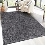 carpet city Shaggy Hochflor Teppich - 160x230 cm - Anthrazit - Langflor...