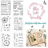 skytowards 6 Blätter Silikonstempel Sprüche Deutsch Transparent Stempelset...