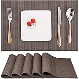 Myir JUN Tischsets Abwaschbar 6er Set, Gewebte Platzdeckchen Abwaschbar rutschfest...