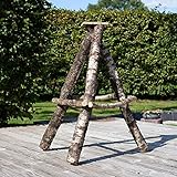 VOSS.garden Schwerer Vogelhausständer aus Naturbelassener Birke, 115cm groß, XL Reetdach...