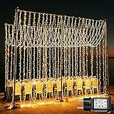 Joycome Lichtervorhang 2 Stück 6m x 3m 600 LEDs Lichterketten Vorhang, 9 Modi...