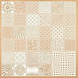 Sxutop 32 Stück Geometrische Muster Schablonen Wiederverwendbar DIY Malschablone...