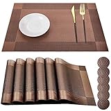 AMAYGA Platzsets 6er Set rutschfest Abwaschbar PVC Abgrifffeste Hitzebeständig...