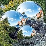 Edelstahl Blickball, 6 Stück Nahtlose Blicke Globus Spiegel polierte Hohlkugel...