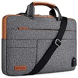 DOMISO 17 Zoll Wasserdicht Laptop Tasche Tragetasche Schultertasche Aktentasche mit USB...