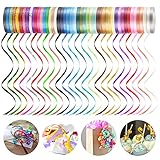 Dooozy 48 Rollen Ringelband Geschenkband Set, 5MM 10M Geschenkbänder für Geburtstag...