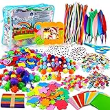 aovowog Bastelset Kinder,1600+PCS DIY Kunsthandwerk Bastelkoffer ab 6 7 8...