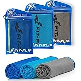 Fit-Flip Kühltuch 3er Set 100x30cm, Mikrofaser Sporthandtuch kühlend, Kühltuch, Airflip...