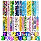 Acuiwer Schnapparmband 30 Stück Bunte Slap Armbänder Kindergeburtstag Gastgeschenke...